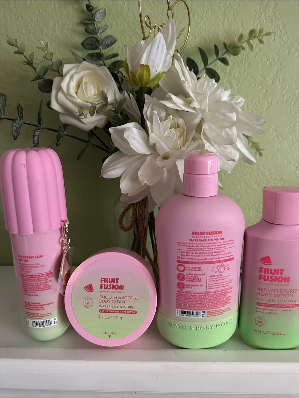 Bath & Body Works Fruit Fusion Watermelon Whirl Set - Pink & Green - Picture 5 of 6